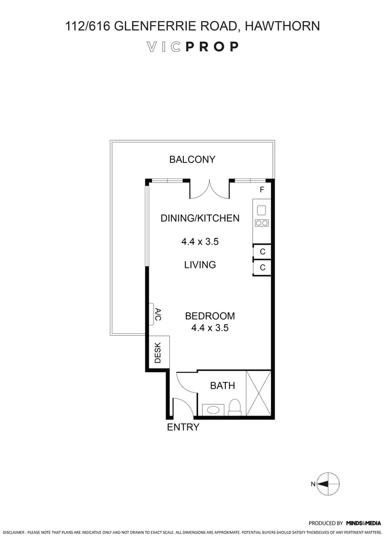 Floorplan of Homely apartment listing, 112/616 Glenferrie Road, Hawthorn VIC 3122
