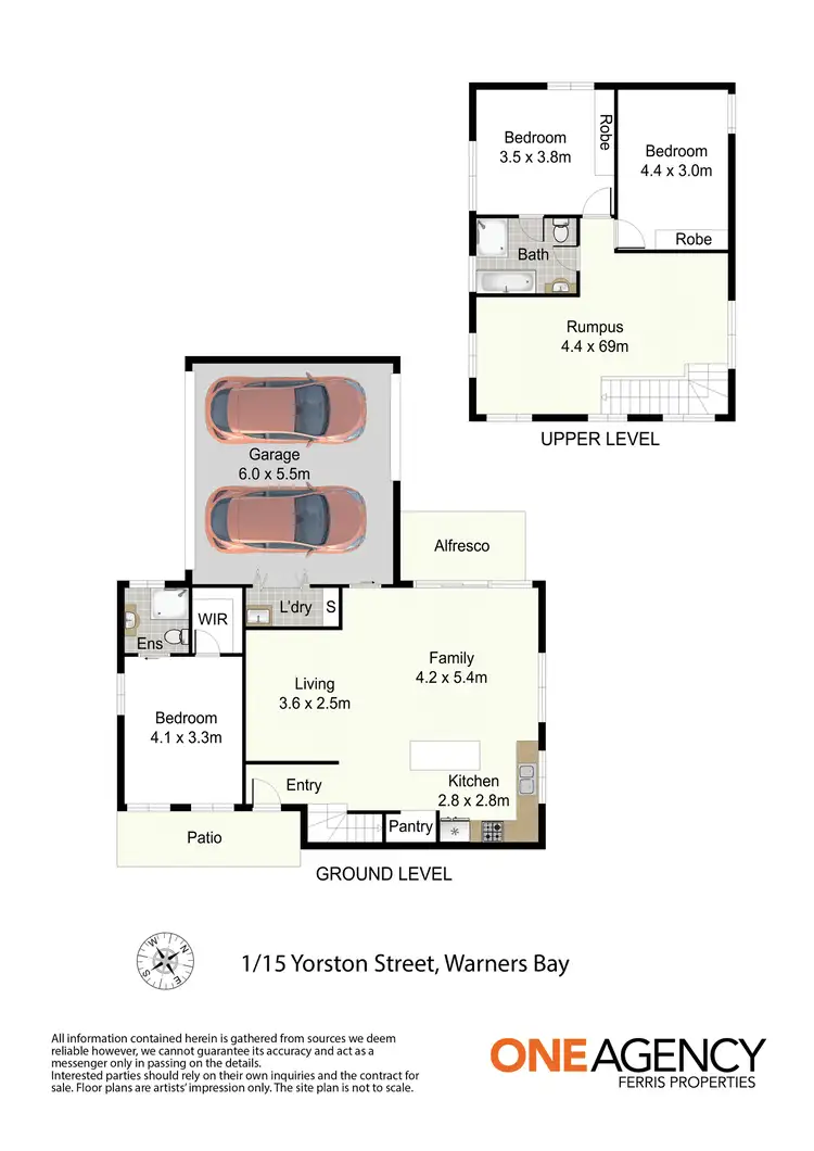 Floorplan of Homely townhouse listing, 1/15 Yorston Street, Warners Bay NSW 2282