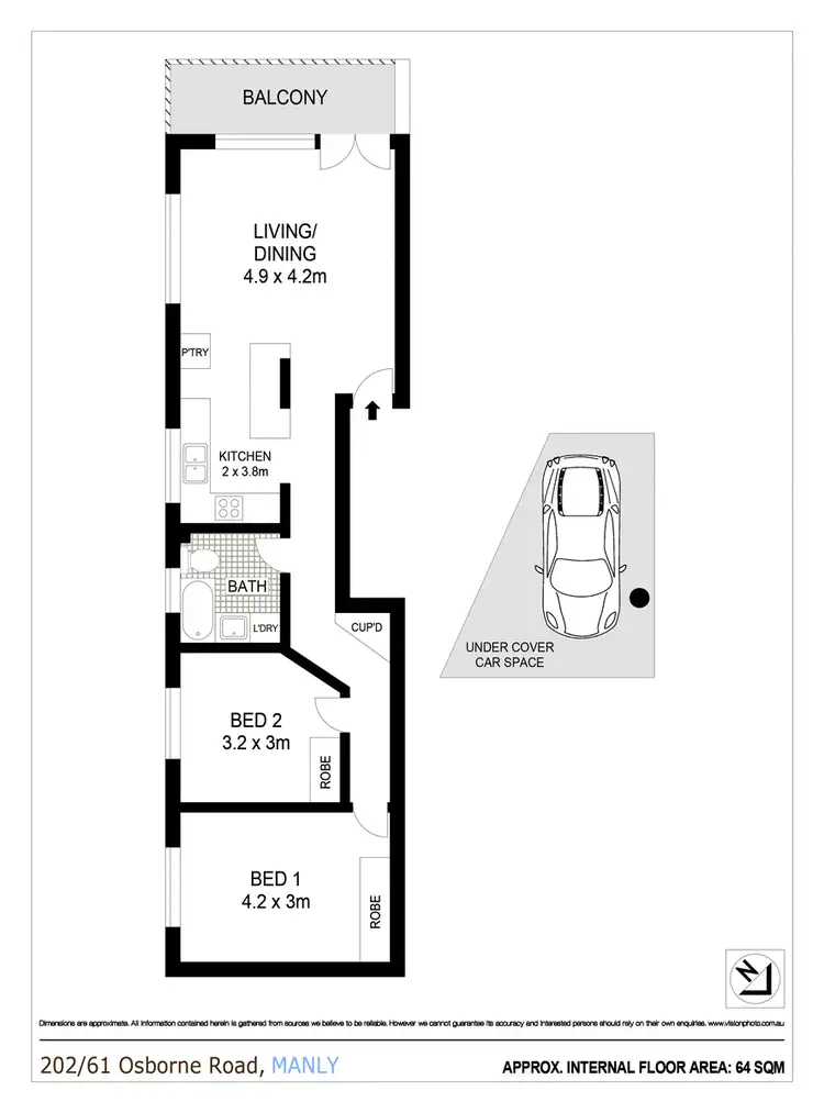 Floorplan of Homely apartment listing, 202/61 Osborne Road, Manly NSW 2095