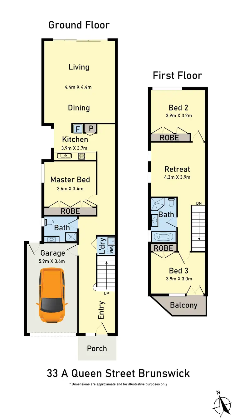 Floorplan of Homely townhouse listing, 33A Queen Street, Brunswick East VIC 3057