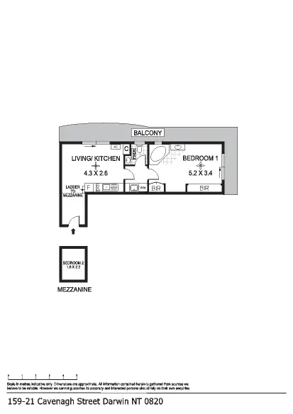 Floorplan of Homely unit listing, 159/21 Cavanagh Street, Darwin City NT 800