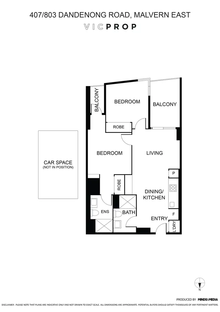 Floorplan of Homely apartment listing, 407/803 Dandenong Road, Malvern East VIC 3145