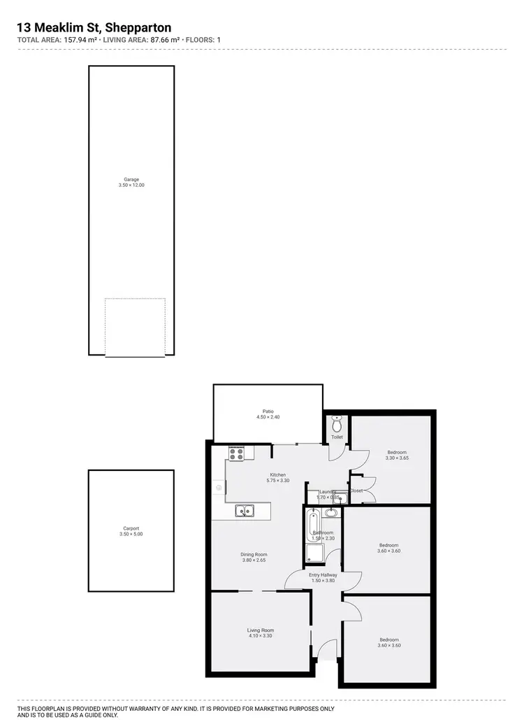 Floorplan of Homely house listing, 13 Meaklim Street, Shepparton VIC 3630