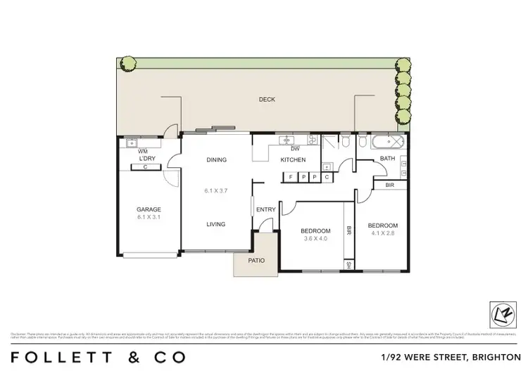 Floorplan of Homely unit listing, 1/92 Were Street, Brighton VIC 3186
