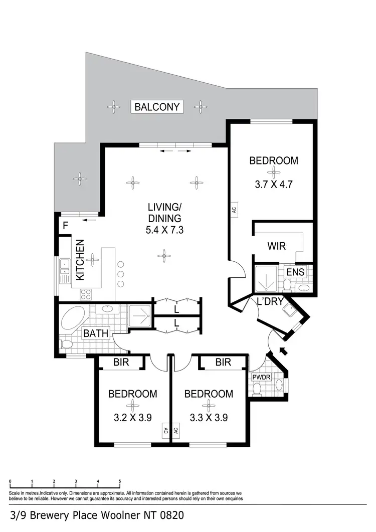 Floorplan of Homely unit listing, 3/9 Brewery Place, Woolner NT 820