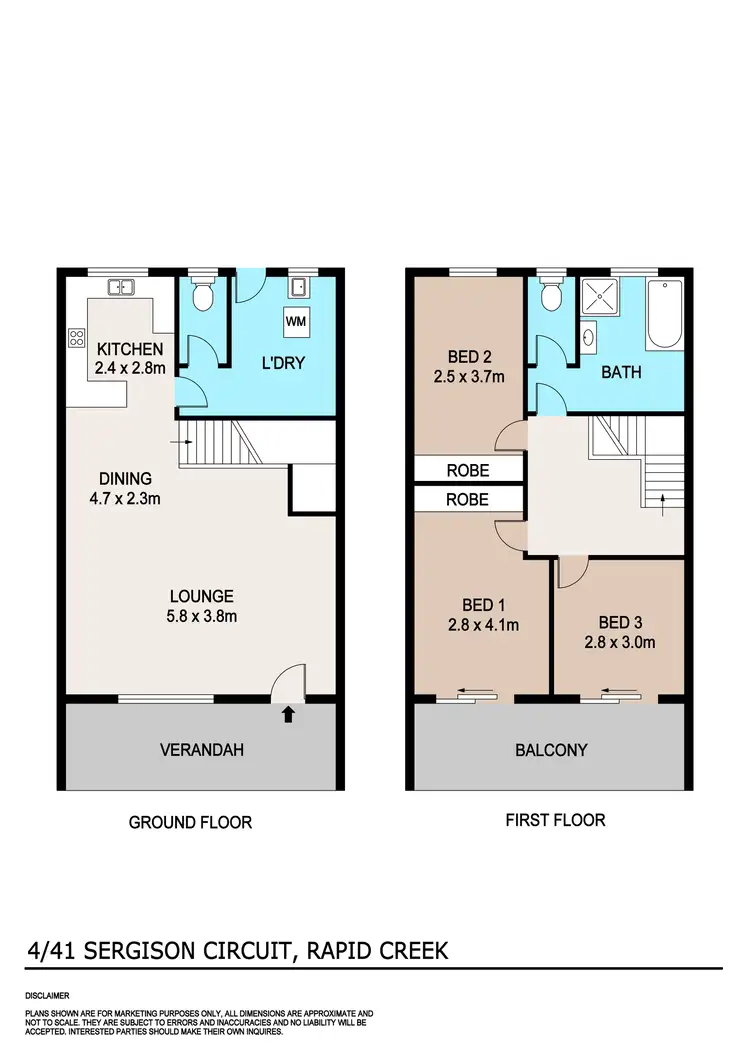 Floorplan of Homely townhouse listing, 4/41 Sergison Circuit, Rapid Creek NT 810