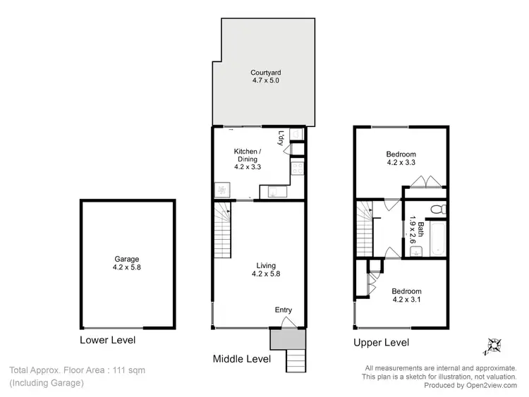 Floorplan of Homely unit listing, 2/1 Cleland Court, West Moonah TAS 7009