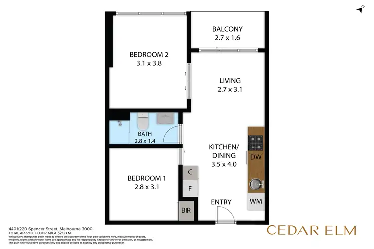 Floorplan of Homely apartment listing, 4401/220 Spencer Street, Melbourne VIC 3000
