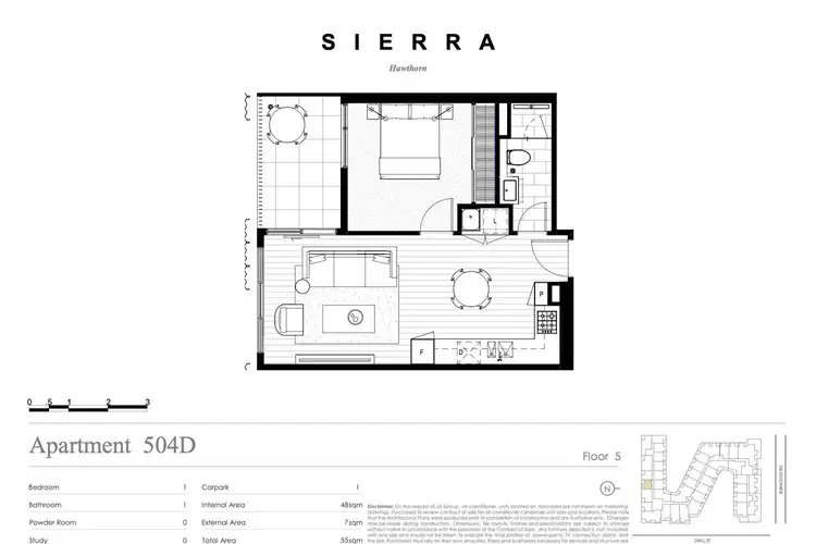 Floorplan of Homely apartment listing, 705/1 Drill Street, Hawthorn VIC 3122