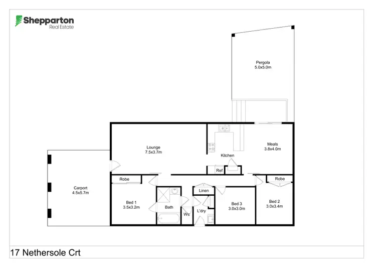 Floorplan of Homely house listing, 17 Nethersole Court, Shepparton VIC 3630
