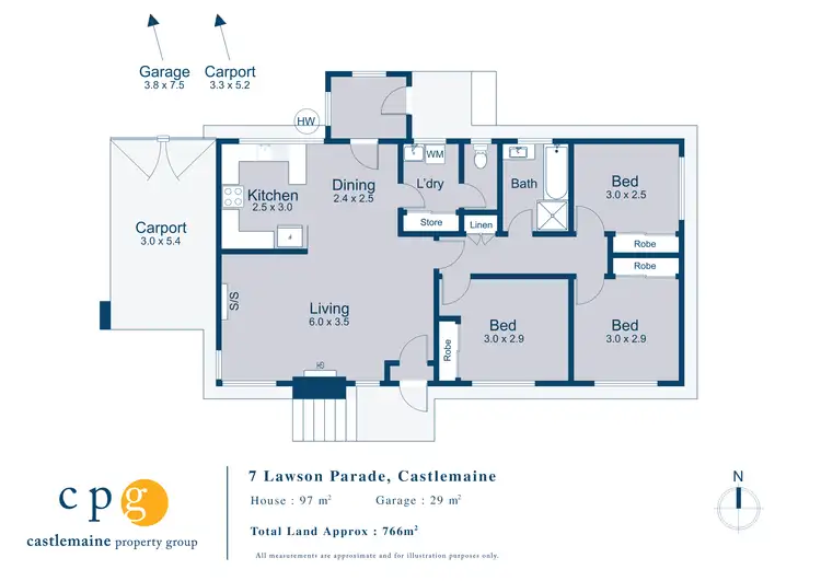 Floorplan of Homely house listing, 7 Lawson Parade, Castlemaine VIC 3450