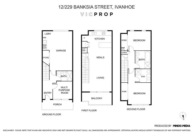 Floorplan of Homely townhouse listing, 12/229 Banksia Street, Ivanhoe VIC 3079