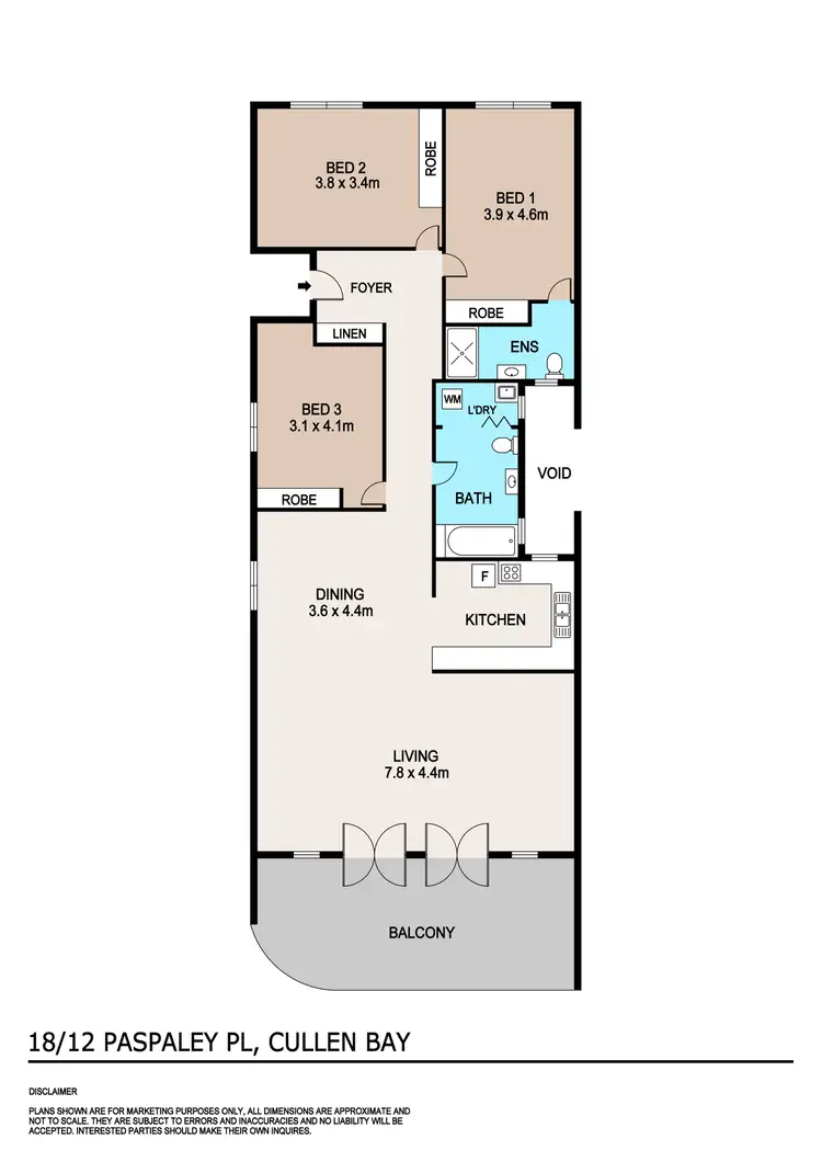 Floorplan of Homely unit listing, 18/12 Paspaley Place, Cullen Bay NT 820