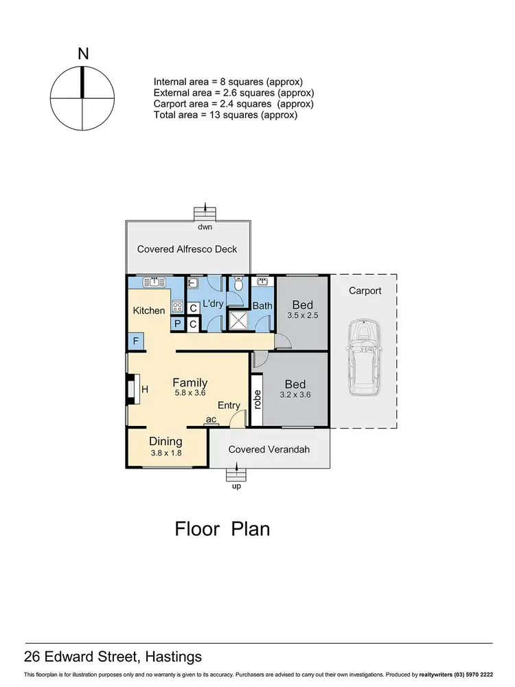 Floorplan of Homely house listing, 26 Edward Street, Hastings VIC 3915