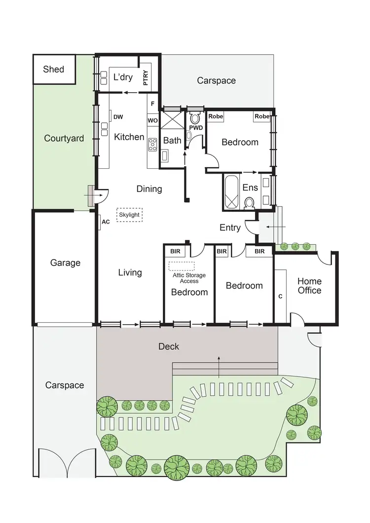 Floorplan of Homely unit listing, 1/207 Neerim Road, Carnegie VIC 3163