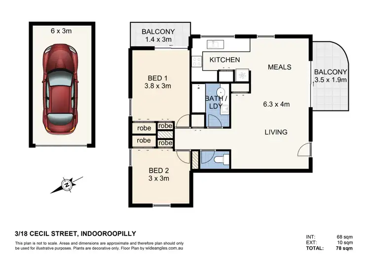 Floorplan of Homely unit listing, 3/18 Cecil Street, Indooroopilly QLD 4068