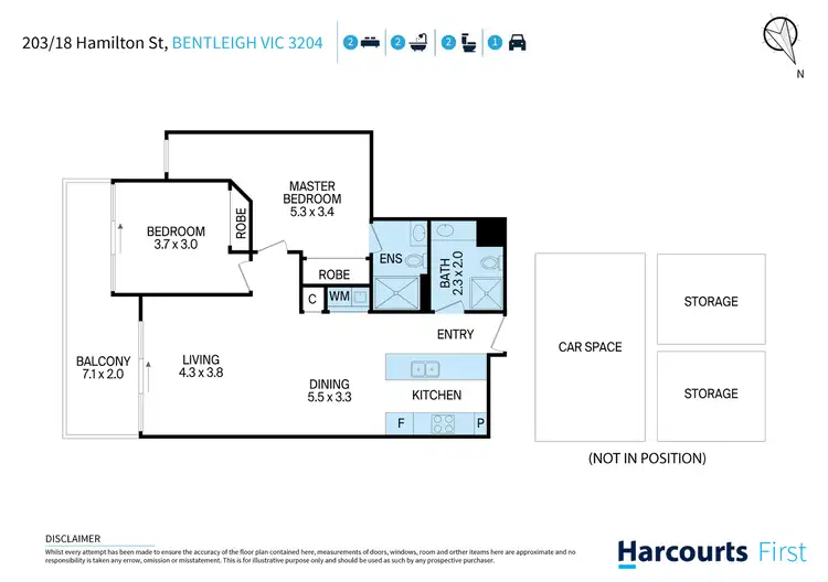 Floorplan of Homely apartment listing, 203/18 Hamilton Street, Bentleigh VIC 3204