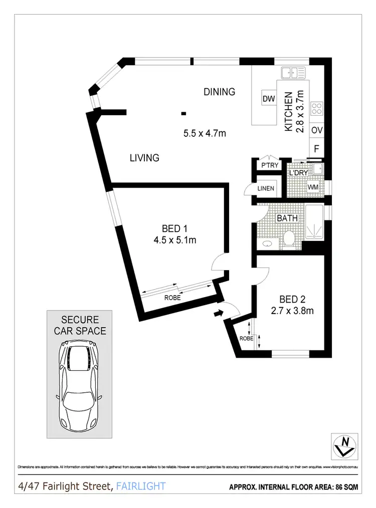 Floorplan of Homely apartment listing, 4/47 Fairlight Street, Fairlight NSW 2094