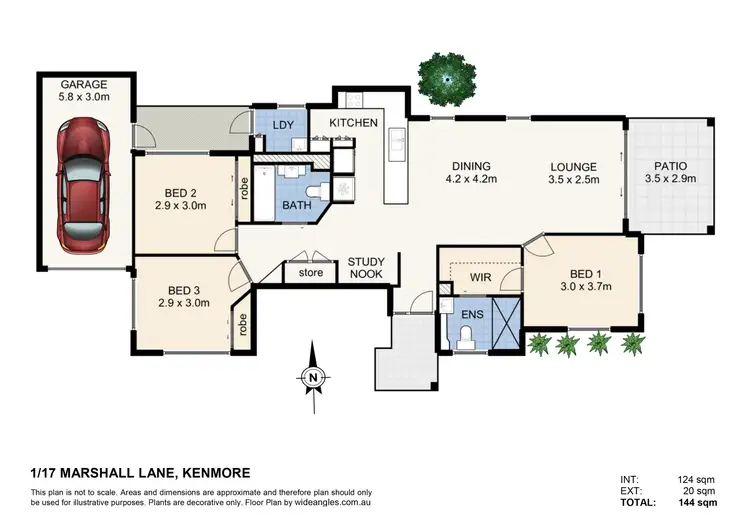 Floorplan of Homely unit listing, 1/17 Marshall Lane, Kenmore QLD 4069