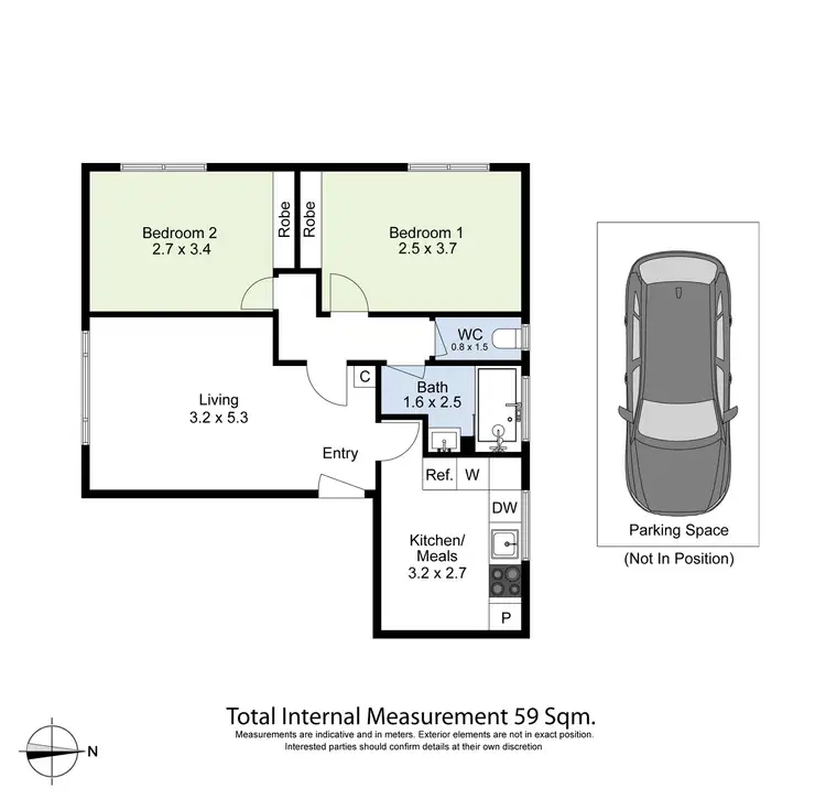 Floorplan of Homely apartment listing, 2/44 Ascot Vale Road, Flemington VIC 3031