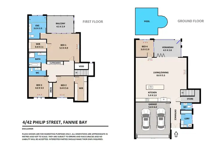 Floorplan of Homely townhouse listing, 4/42 Philip Street, Fannie Bay NT 820