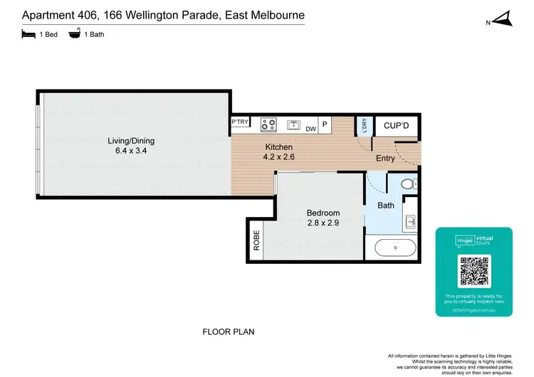 Floorplan of Homely apartment listing, 406/166 Wellington Parade, East Melbourne VIC 3002