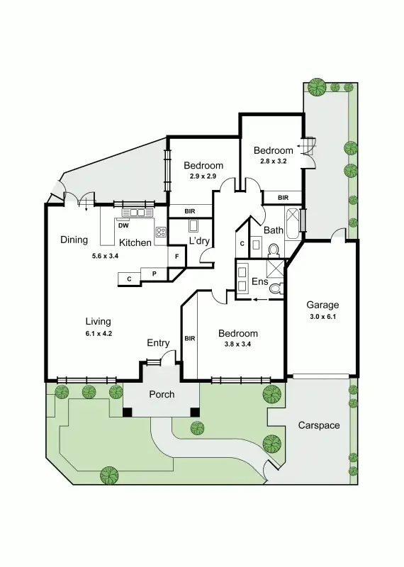 Floorplan of Homely villa listing, 1/35-37 MacGowan Avenue, Glen Huntly VIC 3163