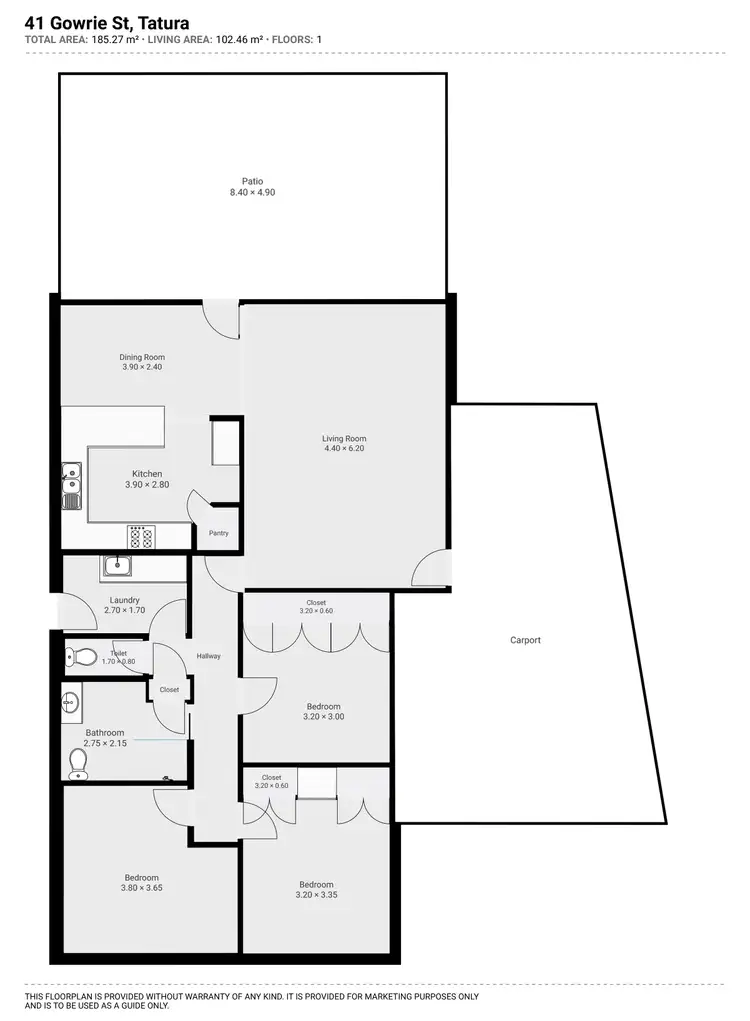 Floorplan of Homely house listing, 41 Gowrie Street, Tatura VIC 3616