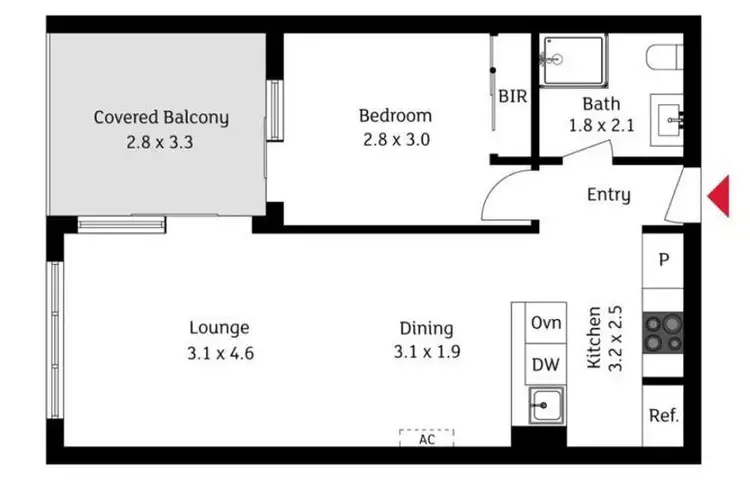 Floorplan of Homely apartment listing, 312/55 Dooring Street, Dickson ACT 2602