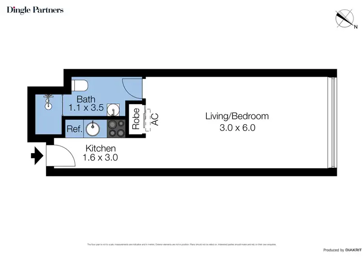 Floorplan of Homely studio listing, 1013/43 Therry Street, Melbourne VIC 3000