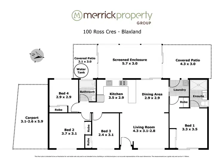 Floorplan of Homely house listing, 100 Ross Crescent, Blaxland NSW 2774
