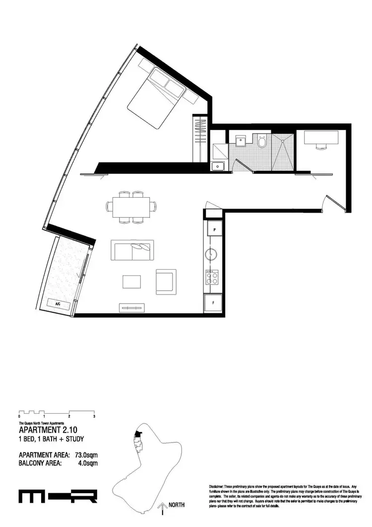 Floorplan of Homely apartment listing, N210/241 Harbour Esplanade, Docklands VIC 3008