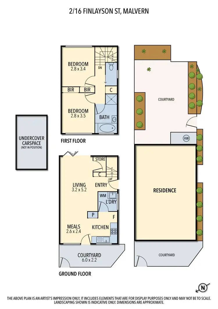 Floorplan of Homely townhouse listing, 2/16 Finlayson Street, Malvern VIC 3144