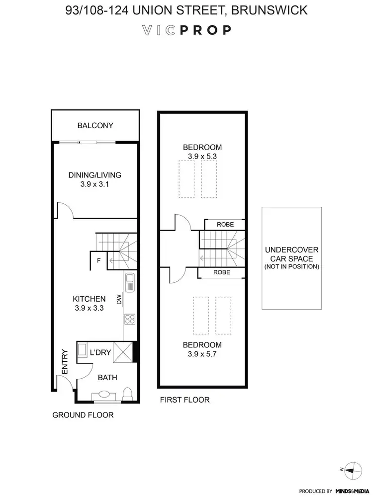 Floorplan of Homely unit listing, 93/108-124 Union Street, Brunswick VIC 3056