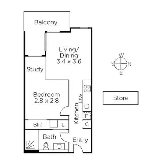 Floorplan of Homely apartment listing, 115/32 Lilydale Grove, Hawthorn East VIC 3123