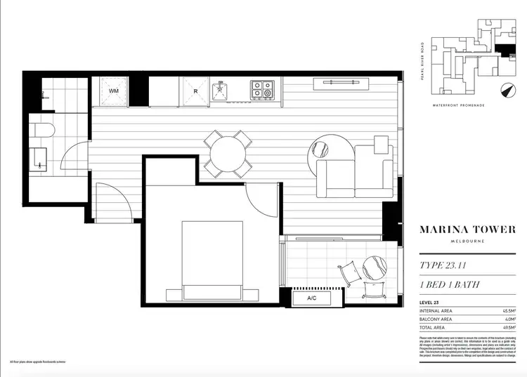 Floorplan of Homely apartment listing, 8 Pearl River Road, Docklands VIC 3008