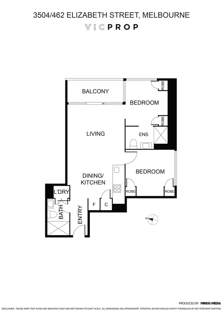 Floorplan of Homely apartment listing, 3504/462 Elizabeth Street, Melbourne VIC 3000