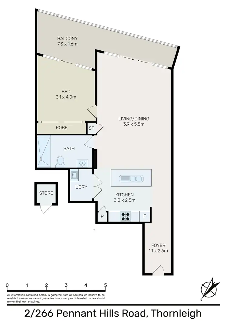 Floorplan of Homely apartment listing, 2/266 Pennant Hills Road, Thornleigh NSW 2120