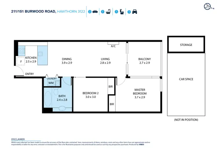 Floorplan of Homely apartment listing, 211/151 Burwood Road, Hawthorn VIC 3122