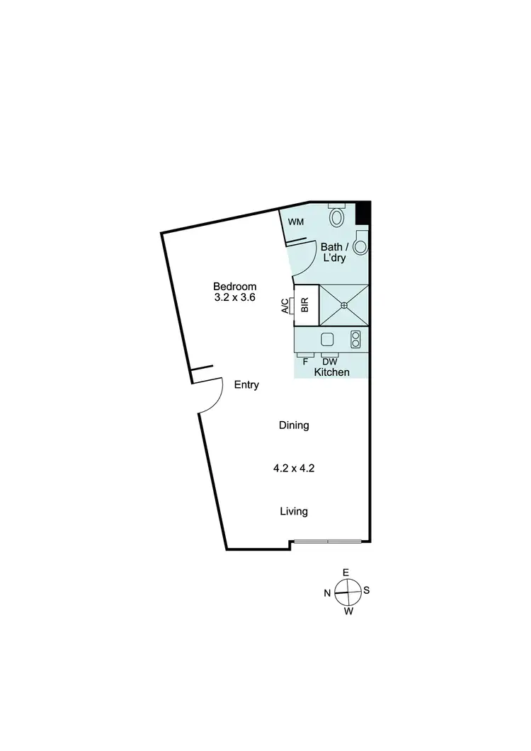 Floorplan of Homely studio listing, 1201/43 Therry Street, Melbourne VIC 3000