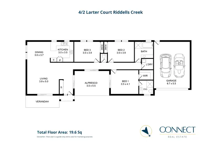 Floorplan of Homely unit listing, 4/2 Larter Court, Riddells Creek VIC 3431