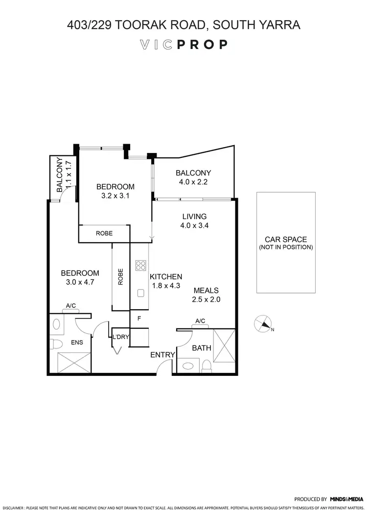 Floorplan of Homely apartment listing, 403/229 Toorak Road, South Yarra VIC 3141