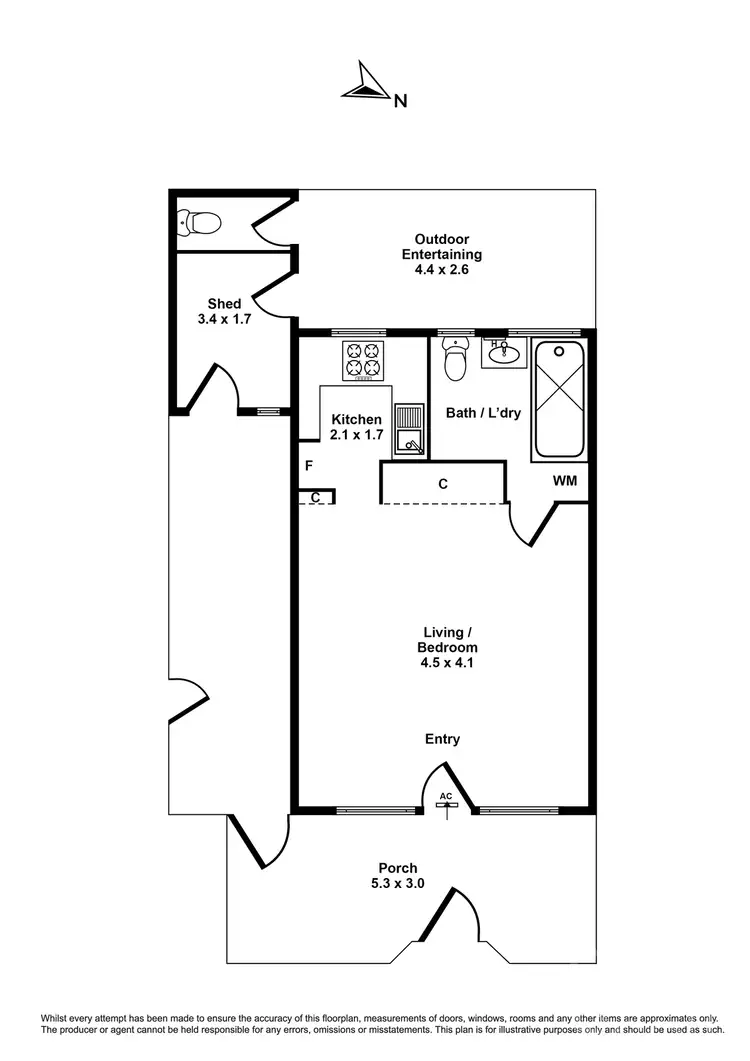 Floorplan of Homely studio listing, 8/25 Byron Street, Elwood VIC 3184
