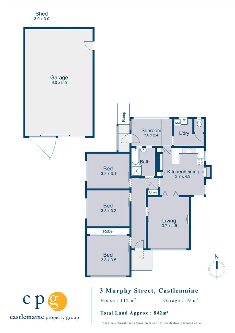 Floorplan of Homely house listing, 3 Murphy Street, Castlemaine VIC 3450