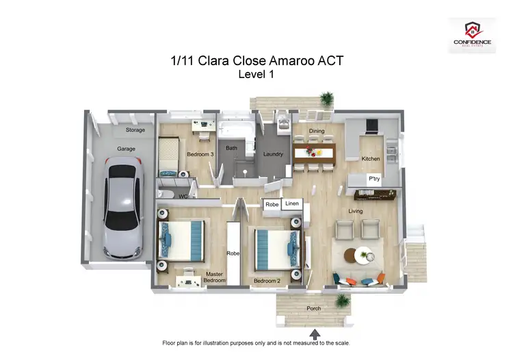 Floorplan of Homely townhouse listing, 1/11 Clara Close, Amaroo ACT 2914