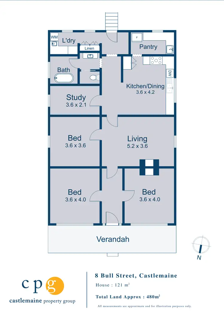 Floorplan of Homely house listing, 8 Bull Street, Castlemaine VIC 3450