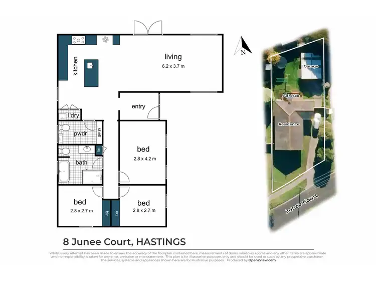 Floorplan of Homely house listing, 8 Junee Court, Hastings VIC 3915