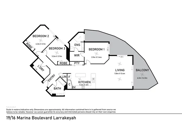 Floorplan of Homely apartment listing, 19/16 Marina Boulevard, Cullen Bay NT 820