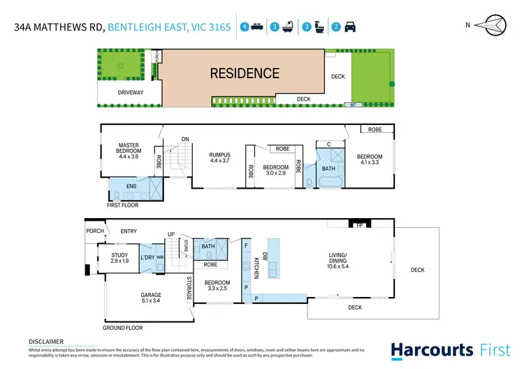 Floorplan of Homely townhouse listing, 34A Matthews Road, Bentleigh East VIC 3165