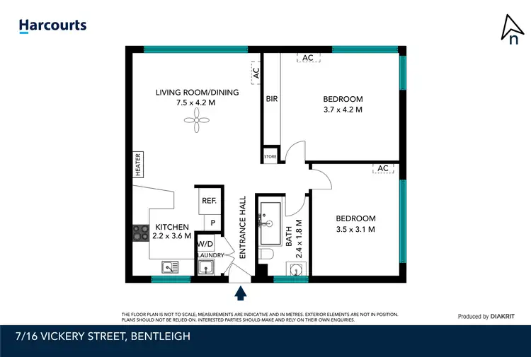 Floorplan of Homely apartment listing, 7/16 Vickery Street, Bentleigh VIC 3204